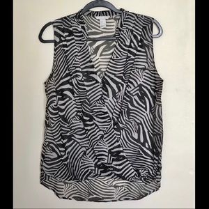 H&M Zebra print Sleeveless Blouse